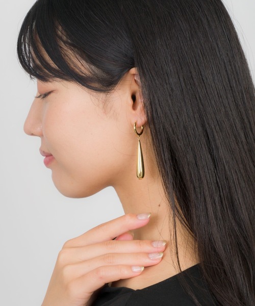 RagBag/ラグバッグ】ドロップフープピアス ゴールドピアス
