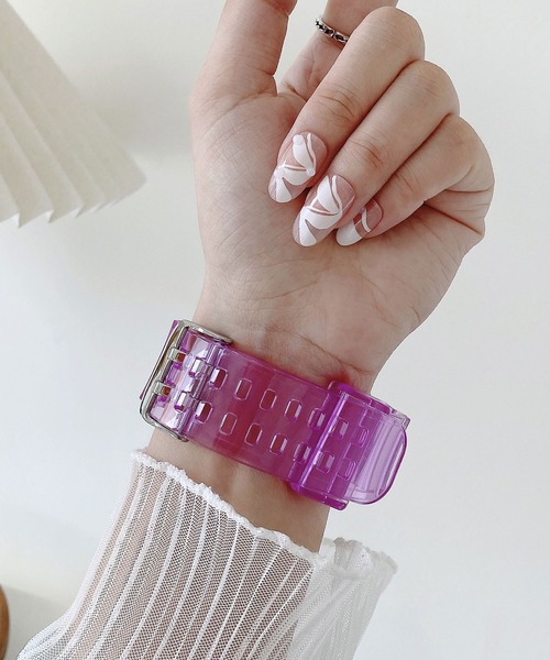 LUON(ルオン)の「LUON/ Apple Watch Band / アップルウォッチ クリアカラー 一体式 バンド(デジタル腕時計・レディース・ホワイト/ブラック/イエロー/ピンク/パープル/ブルー/オレンジ/グリーン・A/B)」の10枚目の写真