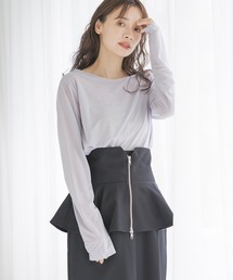 mysty woman | ［追加1］【スタッフプロデュース】シアークルーネックロングスリーブインナー　142904(Tシャツ/カットソー)