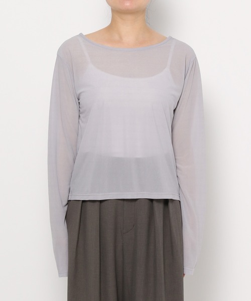 mysty woman（ミスティウーマン）の「［追加2］【スタッフプロデュース】シアークルーネックロングスリーブインナー　142904（Tシャツ/カットソー・レディース・アイボリー/ブラック/ライトグレー・FREE）」の8枚目の写真