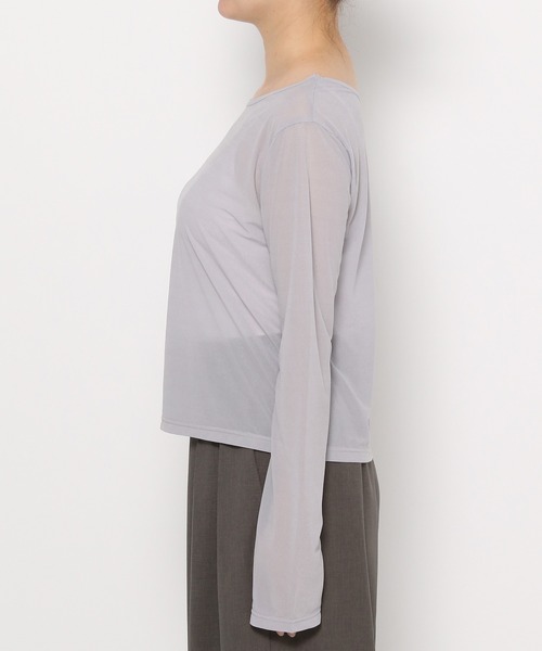 mysty woman（ミスティウーマン）の「［追加2］【スタッフプロデュース】シアークルーネックロングスリーブインナー　142904（Tシャツ/カットソー・レディース・アイボリー/ブラック/ライトグレー・FREE）」の9枚目の写真