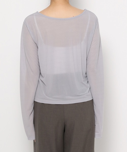 mysty woman（ミスティウーマン）の「［追加2］【スタッフプロデュース】シアークルーネックロングスリーブインナー　142904（Tシャツ/カットソー・レディース・アイボリー/ブラック/ライトグレー・FREE）」の10枚目の写真