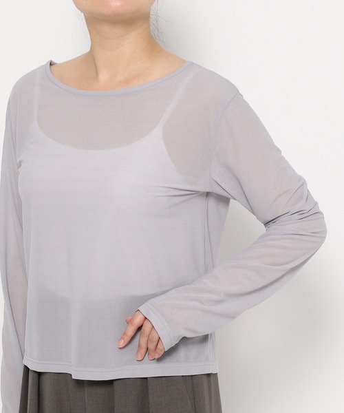 mysty woman（ミスティウーマン）の「［追加2］【スタッフプロデュース】シアークルーネックロングスリーブインナー　142904（Tシャツ/カットソー・レディース・アイボリー/ブラック/ライトグレー・FREE）」の13枚目の写真