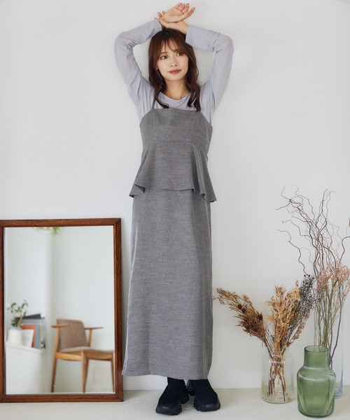 mysty woman（ミスティウーマン）の「［追加2］【スタッフプロデュース】シアークルーネックロングスリーブインナー　142904（Tシャツ/カットソー・レディース・アイボリー/ブラック/ライトグレー・FREE）」の19枚目の写真