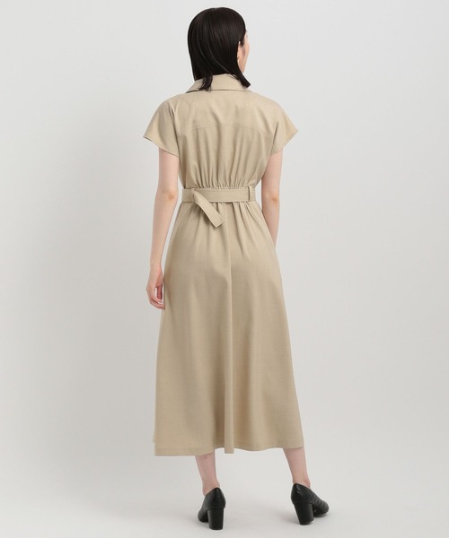 Andemiu(アンデミュウ)の「トレンチワンピースフレンチスリーブ142302(ワンピース・レディース・チャコールグレー/ベージュ/グリーン・FREE)」の9枚目の写真