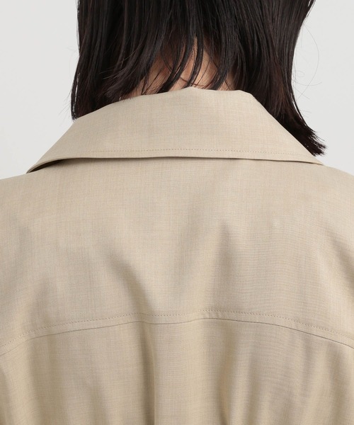 Andemiu(アンデミュウ)の「トレンチワンピースフレンチスリーブ142302(ワンピース・レディース・チャコールグレー/ベージュ/グリーン・FREE)」の18枚目の写真