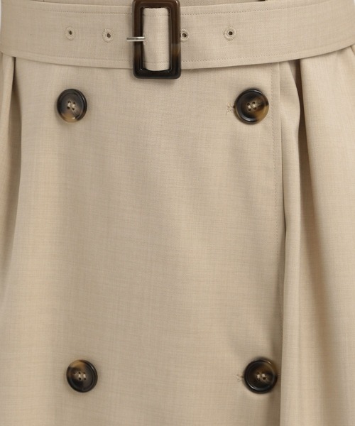 Andemiu(アンデミュウ)の「トレンチワンピースフレンチスリーブ142302(ワンピース・レディース・チャコールグレー/ベージュ/グリーン・FREE)」の19枚目の写真