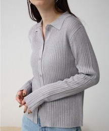 ポロ襟ラメニット