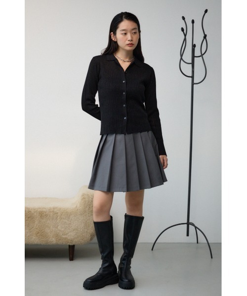 AZUL by moussy(アズールバイマウジー)の「ポロ襟ラメニット(ニット/セーター・レディース・ブラック/ライトベージュ/シルバー・FREE)」の9枚目の写真