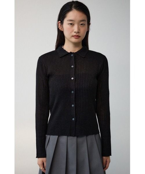 AZUL by moussy(アズールバイマウジー)の「ポロ襟ラメニット(ニット/セーター・レディース・ブラック/ライトベージュ/シルバー・FREE)」の8枚目の写真