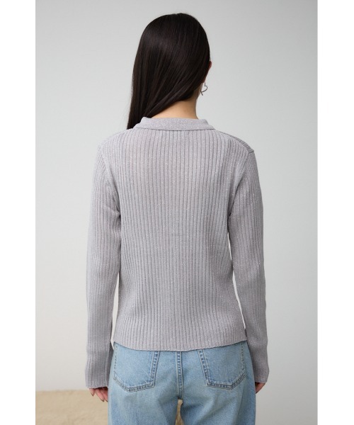 AZUL by moussy(アズールバイマウジー)の「ポロ襟ラメニット(ニット/セーター・レディース・ブラック/ライトベージュ/シルバー・FREE)」の17枚目の写真