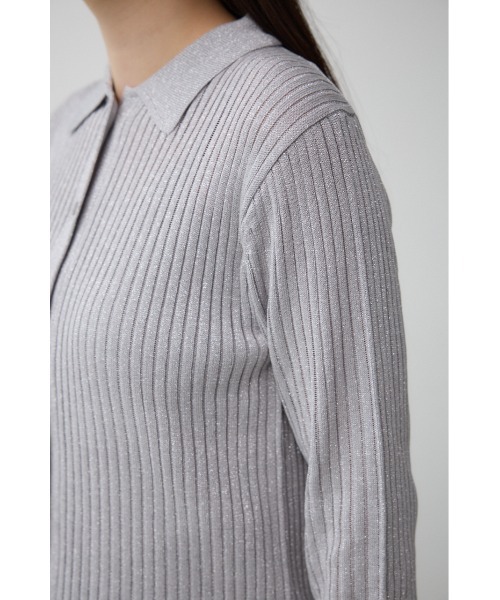 AZUL by moussy(アズールバイマウジー)の「ポロ襟ラメニット(ニット/セーター・レディース・ブラック/ライトベージュ/シルバー・FREE)」の15枚目の写真