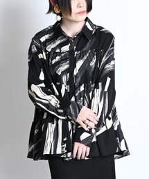 ティアード長袖ブラウス