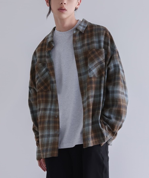 n'OrLABEL（ノアールレーベル）の「『チェック柄フランネルシャツ』（シャツ/ブラウス・メンズ・グリーン/ブルー・M/L）」の7枚目の写真