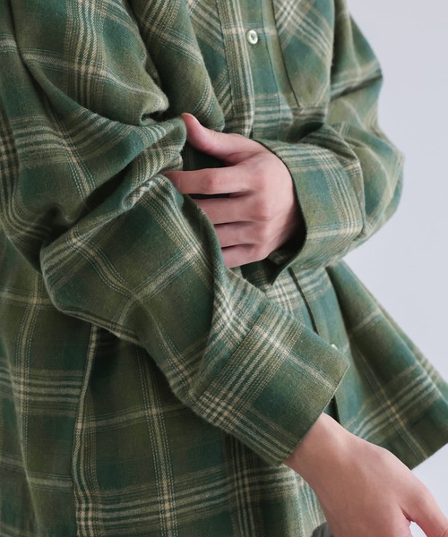 n'OrLABEL（ノアールレーベル）の「『チェック柄フランネルシャツ』（シャツ/ブラウス・メンズ・グリーン/ブルー・M/L）」の15枚目の写真