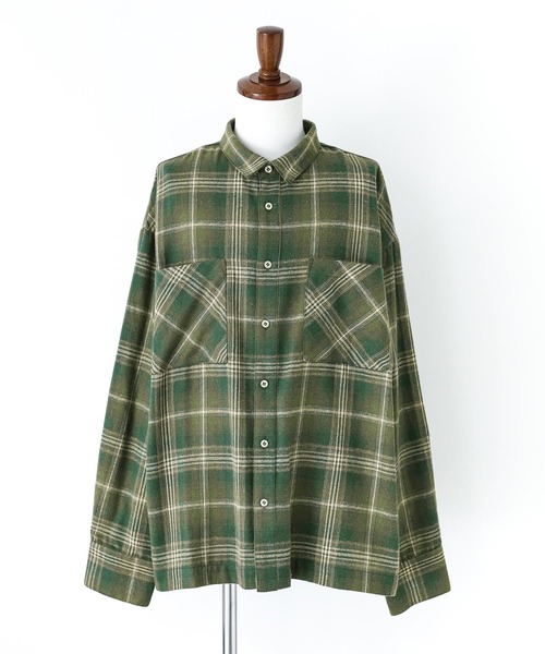 n'OrLABEL（ノアールレーベル）の「『チェック柄フランネルシャツ』（シャツ/ブラウス・メンズ・グリーン/ブルー・M/L）」の13枚目の写真