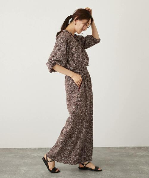 MELROSE claire(メルローズ クレール)の「【ベルベットテープ使いがポイントのフラワープリントブラウス】(シャツ/ブラウス・レディース・ブラウン/ブラック・FREE)」の17枚目の写真