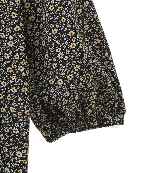 MELROSE claire(メルローズ クレール)の「【ベルベットテープ使いがポイントのフラワープリントブラウス】(シャツ/ブラウス・レディース・ブラウン/ブラック・FREE)」の8枚目の写真