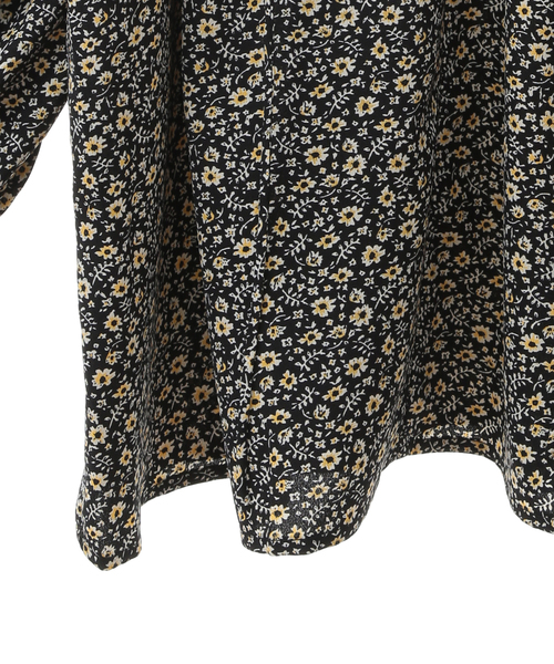 MELROSE claire(メルローズ クレール)の「【ベルベットテープ使いがポイントのフラワープリントブラウス】(シャツ/ブラウス・レディース・ブラウン/ブラック・FREE)」の9枚目の写真