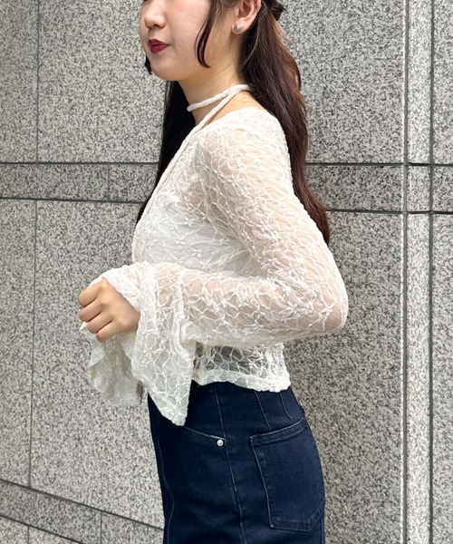 archives(アルシーヴ)の「【入荷禁止】ラメカットレースチョーカーTOPS(Tシャツ/カットソー・レディース・オレンジ/アイボリー/ブラック・MEDIUM)」の5枚目の写真