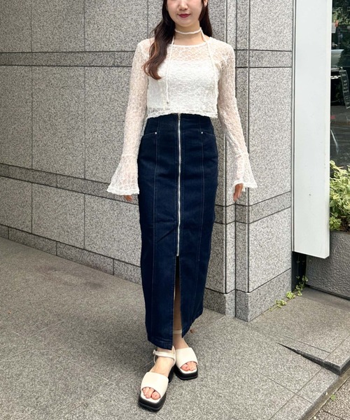 archives(アルシーヴ)の「【入荷禁止】ラメカットレースチョーカーTOPS(Tシャツ/カットソー・レディース・オレンジ/アイボリー/ブラック・MEDIUM)」の12枚目の写真