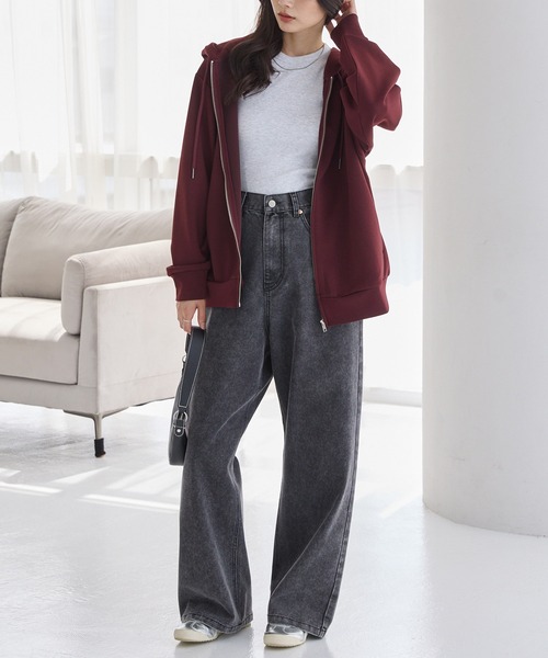 イージードライダンボールニットスウェットジップパーカー MONO