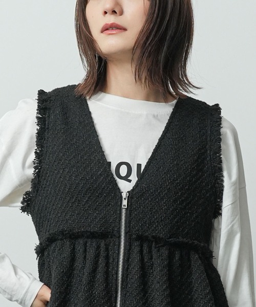 p*i様 アンミヌUNMINOU☆ツイードベスト NOMINE（ノミネ） ベスト ジレ 「セットアップ対応」サマーツイード