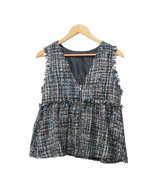 セール】ミックスツィードペプラムベスト（ベスト）｜mili an deni