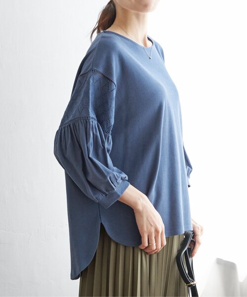ikka(イッカ)の「【親子コーデ】袖幾何学レース切り替えプルオーバー(Tシャツ/カットソー・レディース・ブルー/ブラック/オフホワイト・M/L/S)」の10枚目の写真