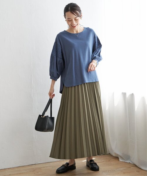 ikka(イッカ)の「【親子コーデ】袖幾何学レース切り替えプルオーバー(Tシャツ/カットソー・レディース・ブルー/ブラック/オフホワイト・M/L/S)」の7枚目の写真