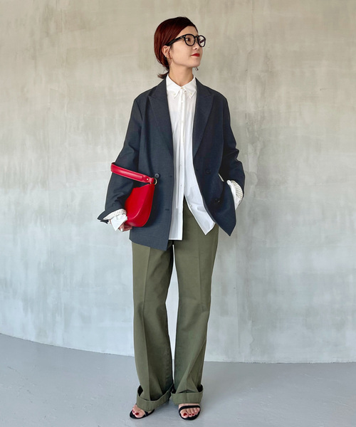 Spick & Span（スピックアンドスパン）の「ウールブレンドダブルブレストジャケット（テーラードジャケット・レディース・ネイビー/チャコールグレー/キャメル・34/40/38/36）」の5枚目の写真