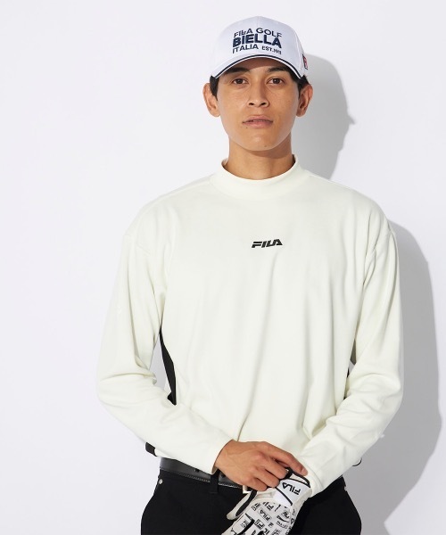 FILA GOLF(フィラゴルフ )の「【FILA GOLF/フィラゴルフ】モックネックシャツ ゴルフ(Tシャツ/カットソー・メンズ・ホワイト/ブラック・LARGE/X-LARGE/MEDIUM)」の1枚目の写真
