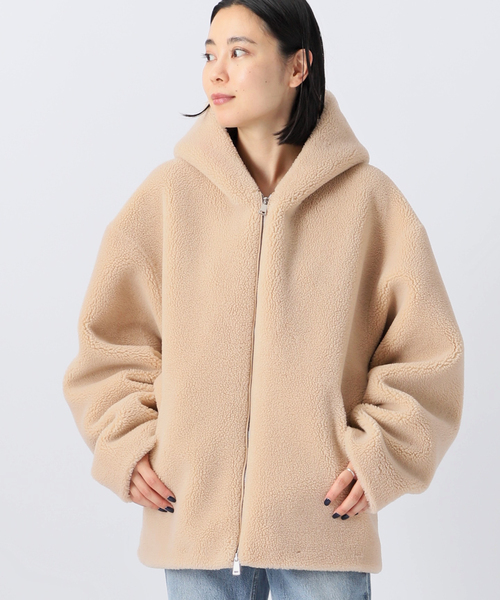 AP STUDIO（エーピーストゥディオ）の「【Forte Dei Marmi Couture】別注ボアフーディ（ブルゾン・レディース・ブラック/ベージュ・FREE）」の4枚目の写真