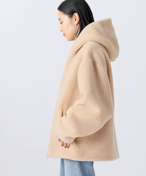 AP STUDIO（エーピーストゥディオ）の「【Forte Dei Marmi Couture】別注ボアフーディ（ブルゾン・レディース・ブラック/ベージュ・FREE）」の5枚目の写真