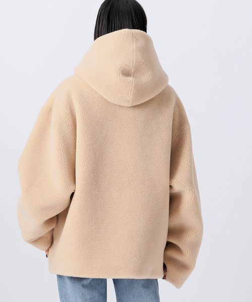 AP STUDIO（エーピーストゥディオ）の「【Forte Dei Marmi Couture】別注ボアフーディ（ブルゾン・レディース・ブラック/ベージュ・FREE）」の6枚目の写真