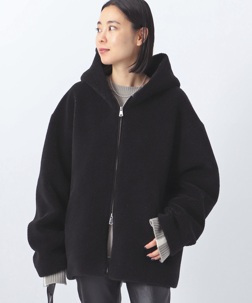 AP STUDIO（エーピーストゥディオ）の「【Forte Dei Marmi Couture】別注ボアフーディ（ブルゾン・レディース・ブラック/ベージュ・FREE）」の11枚目の写真