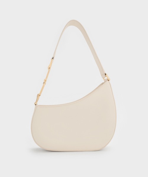 CHARLES & KEITH アシメトリックショルダーバッグ　ブラウン CHARLES ＆ KEITH ショルダーバッグ バッグ アシメトリック