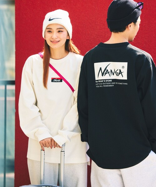 NANGA（ナンガ）の「NANGA × FREAK'S STORE/ナンガ × フリークスストア 別注 刺繍 ECO HYBRID LOGO LS TEE 別注エコハイブリッド ルーズフィット ロングスリーブ 刺繍Tシャツ（Tシャツ/カットソー・メンズ・ブラック/グレー/ホワイト・LARGE/MEDIUM）」の12枚目の写真