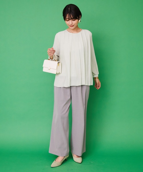 JETSET SOLO PLUS (ジェットセットソロプラス)の「サイドバックルハイウエストワイドパンツ(その他パンツ・レディース・ライム/ネイビー・FREE)」の14枚目の写真