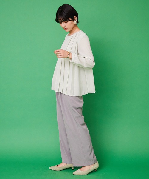 JETSET SOLO PLUS (ジェットセットソロプラス)の「サイドバックルハイウエストワイドパンツ(その他パンツ・レディース・ライム/ネイビー・FREE)」の15枚目の写真