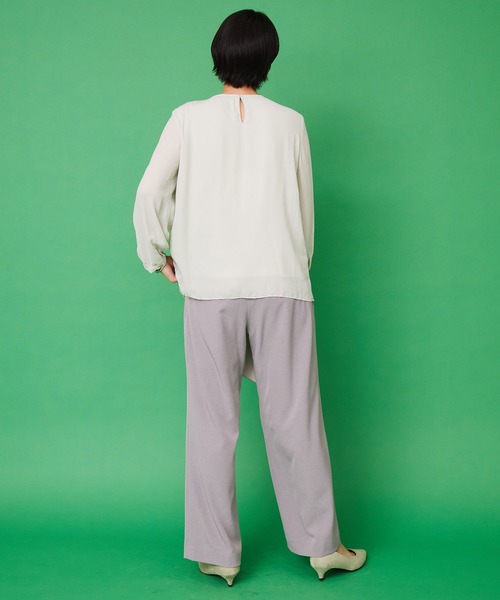 JETSET SOLO PLUS (ジェットセットソロプラス)の「サイドバックルハイウエストワイドパンツ(その他パンツ・レディース・ライム/ネイビー・FREE)」の16枚目の写真