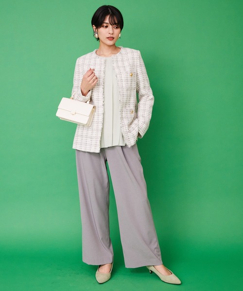 JETSET SOLO PLUS (ジェットセットソロプラス)の「サイドバックルハイウエストワイドパンツ(その他パンツ・レディース・ライム/ネイビー・FREE)」の17枚目の写真