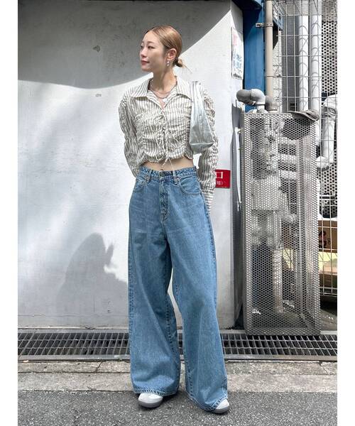 Ungrid（アングリッド）の「シャーリングデザインブラウス（シャツ/ブラウス・レディース・オフホワイト/その他1/ピンク・FREE）」の4枚目の写真