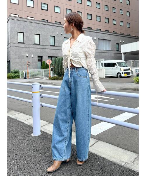 Ungrid（アングリッド）の「シャーリングデザインブラウス（シャツ/ブラウス・レディース・オフホワイト/その他1/ピンク・FREE）」の7枚目の写真