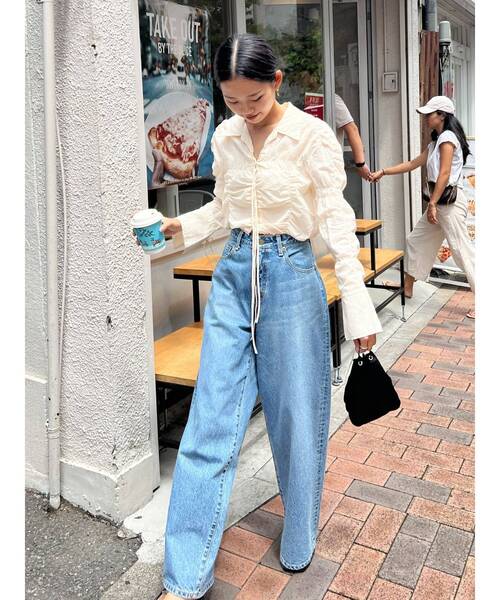 Ungrid（アングリッド）の「シャーリングデザインブラウス（シャツ/ブラウス・レディース・オフホワイト/その他1/ピンク・FREE）」の12枚目の写真