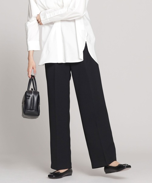 NANO universe（ナノユニバース）の「【WEB限定】2タックストレートパンツ（その他パンツ・レディース・アイボリー/ブラック/ベージュ・マルチサイズ）」の3枚目の写真