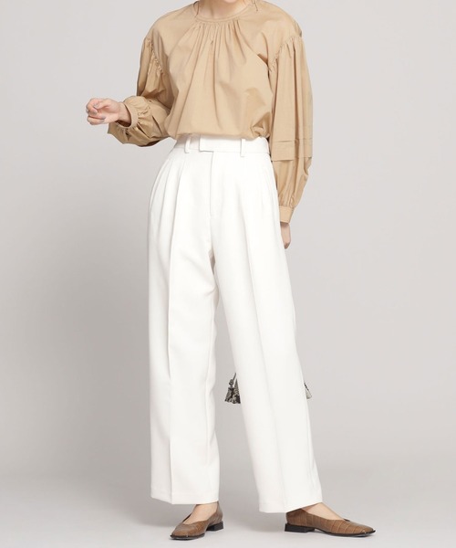 NANO universe（ナノユニバース）の「【WEB限定】2タックストレートパンツ（その他パンツ・レディース・アイボリー/ブラック/ベージュ・マルチサイズ）」の12枚目の写真