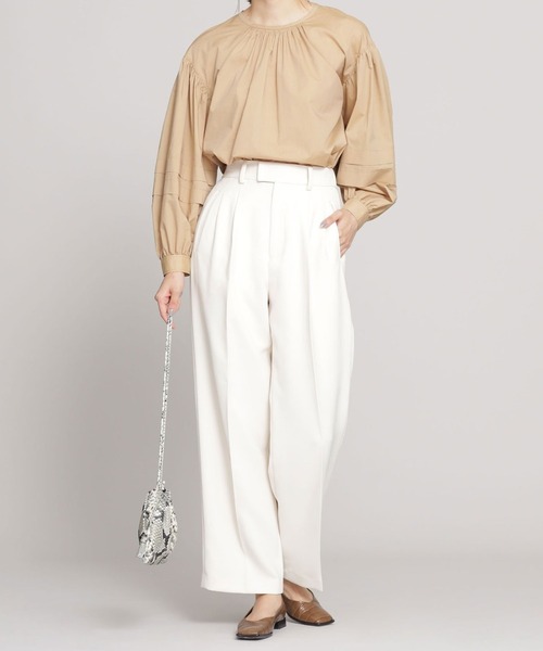 NANO universe（ナノユニバース）の「【WEB限定】2タックストレートパンツ（その他パンツ・レディース・アイボリー/ブラック/ベージュ・マルチサイズ）」の13枚目の写真