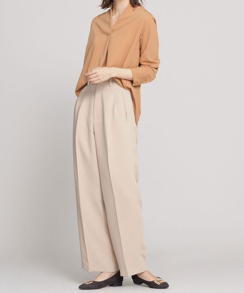 NANO universe（ナノユニバース）の「【WEB限定】2タックストレートパンツ（その他パンツ・レディース・アイボリー/ブラック/ベージュ・マルチサイズ）」の14枚目の写真