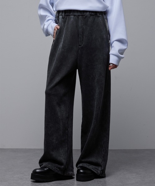 スウェットパンツ ワイドレッグ ベルベット スポーティ ルーズ org.jpg